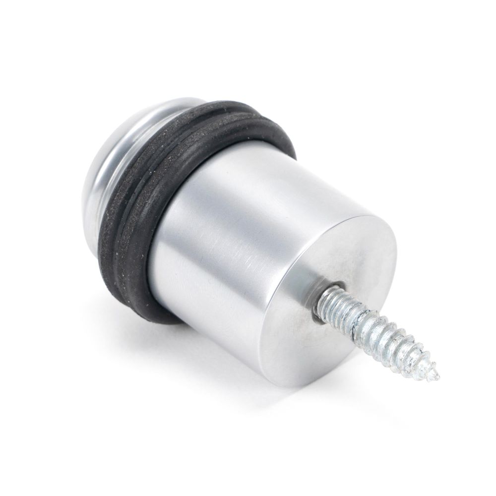 From The Anvil - Satin Chrome Floor Mounted Door Stop | Sku. 45909 | Trade Door Handles.