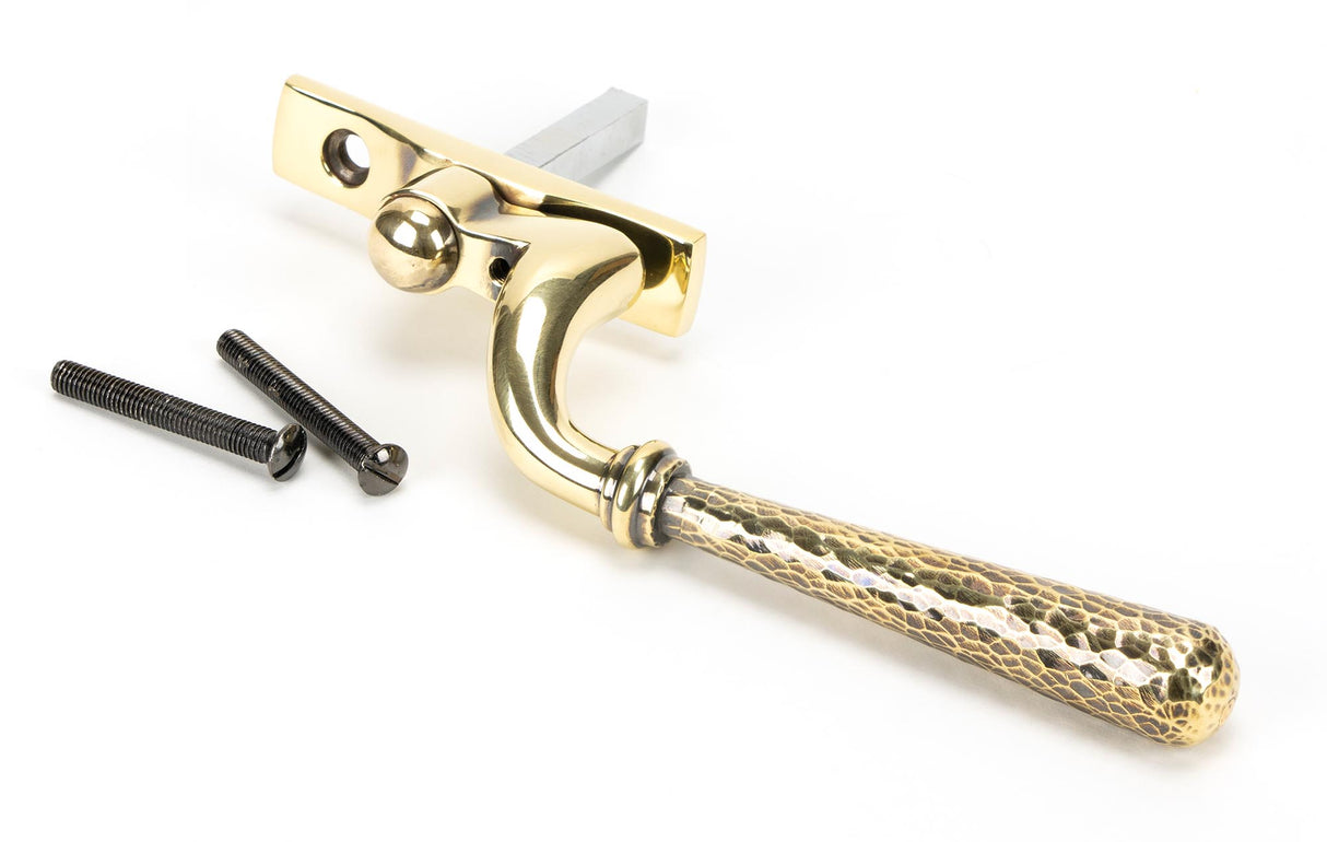 From The Anvil - Aged Brass Hammered Newbury Espag - LH | Sku. 45914 | Trade Door Handles.