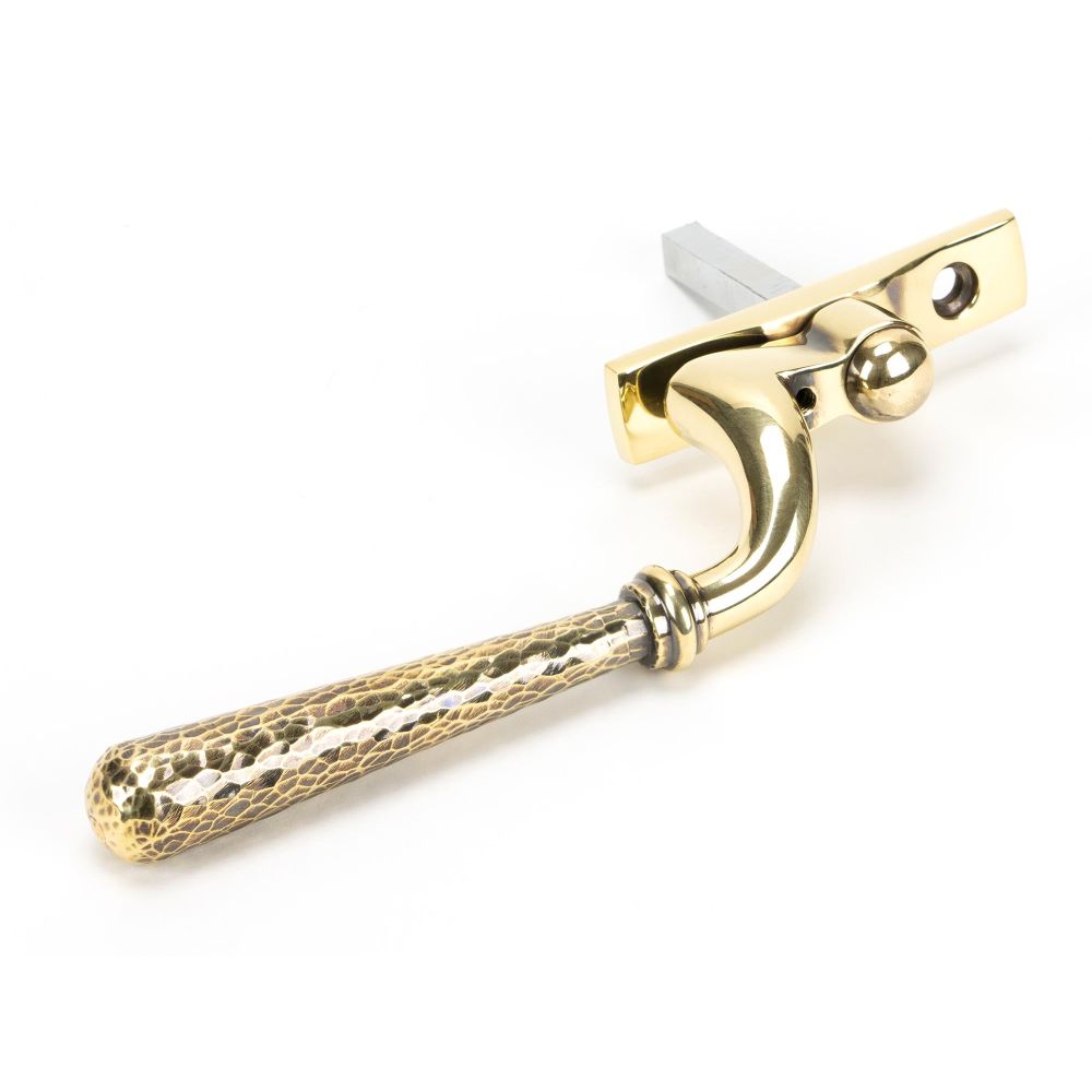 From The Anvil - Aged Brass Hammered Newbury Espag - RH | Sku. 45915 | Trade Door Handles.