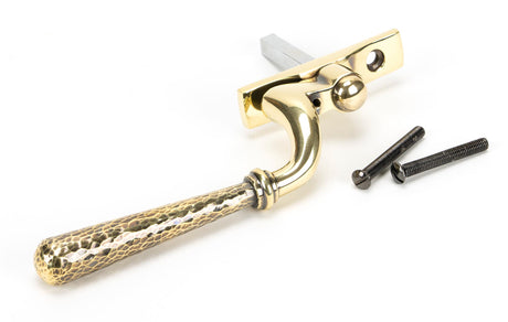 From The Anvil - Aged Brass Hammered Newbury Espag - RH | Sku. 45915 | Trade Door Handles.