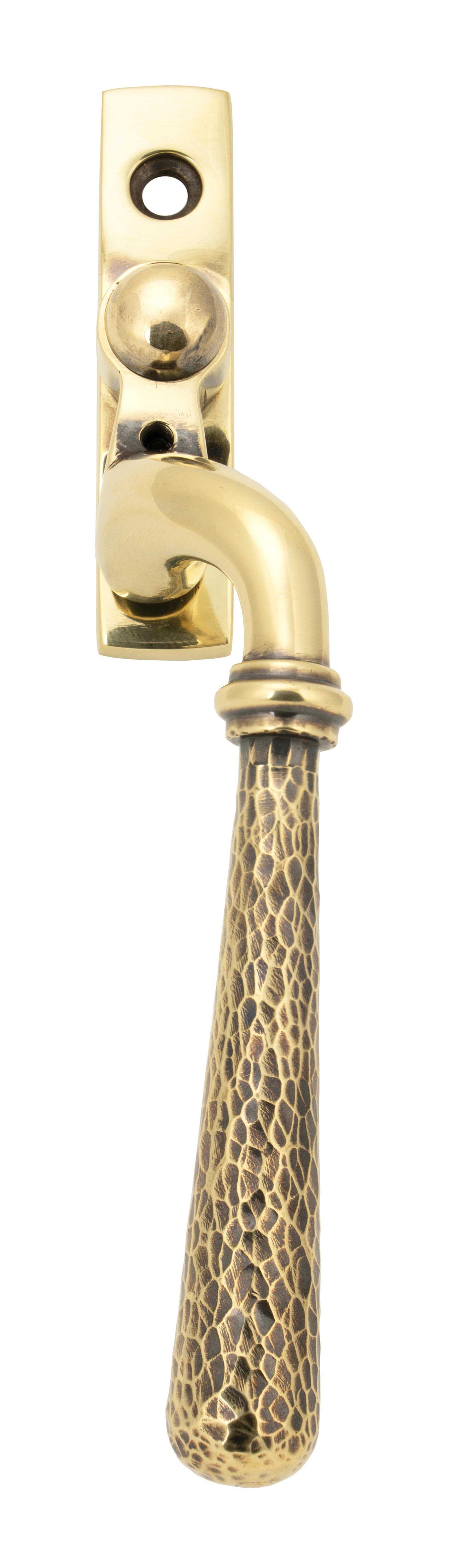 From The Anvil - Aged Brass Hammered Newbury Espag - RH | Sku. 45915 | Trade Door Handles.