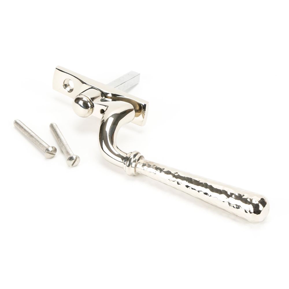 From The Anvil - Polished Nickel Hammered Newbury Espag - LH | Sku. 45916 | Trade Door Handles.