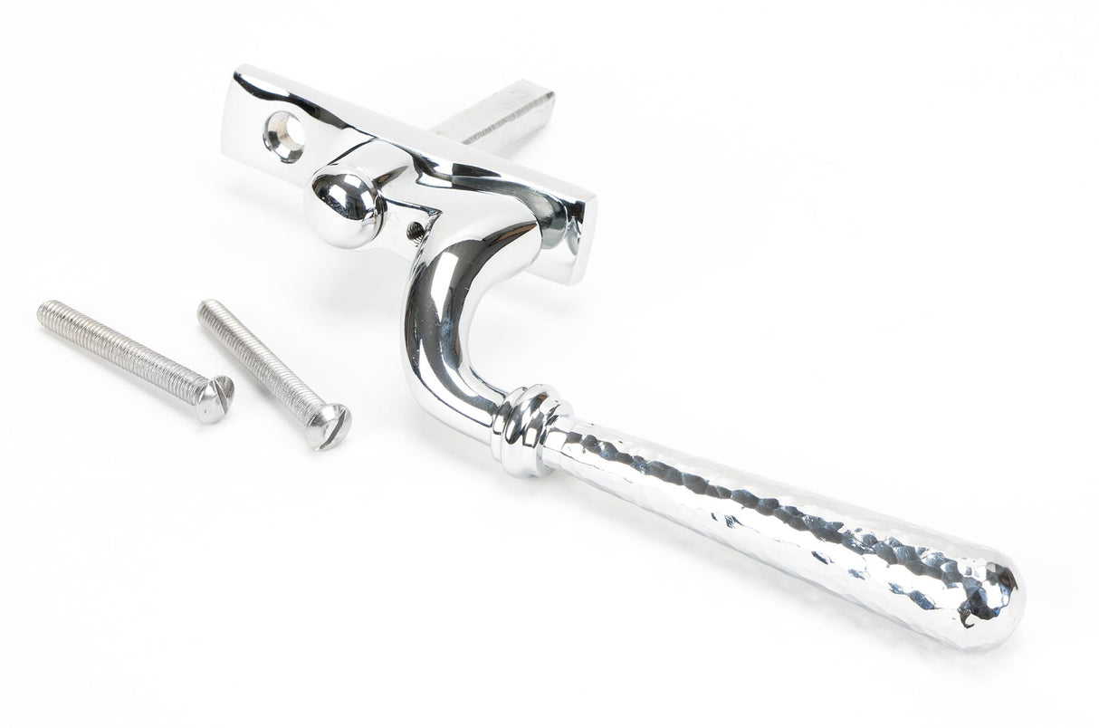 From The Anvil - Polished Chrome Hammered Newbury Espag - LH | Sku. 45918 | Trade Door Handles.