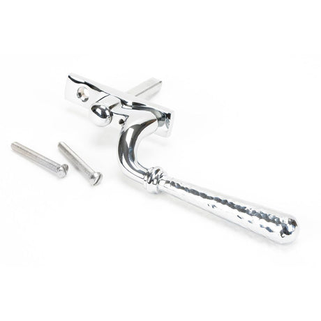 From The Anvil - Polished Chrome Hammered Newbury Espag - LH | Sku. 45918 | Trade Door Handles.