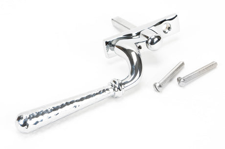 From The Anvil - Polished Chrome Hammered Newbury Espag - RH | Sku. 45919 | Trade Door Handles.