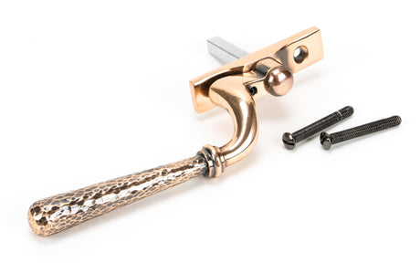 From The Anvil - Polished Bronze Hammered Newbury Espag - RH | Sku. 45923 | Trade Door Handles.