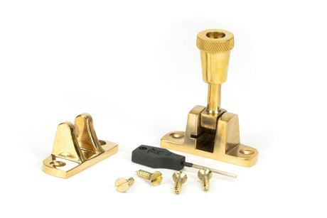 From The Anvil - Polished Brass Brompton Brighton Fastener (Radiused) | Sku. 45942 | Trade Door Handles.