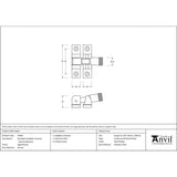 From The Anvil - Aged Bronze Brompton Brighton Fastener - Narrow (Square) | Sku. 45965 | Trade Door Handles.