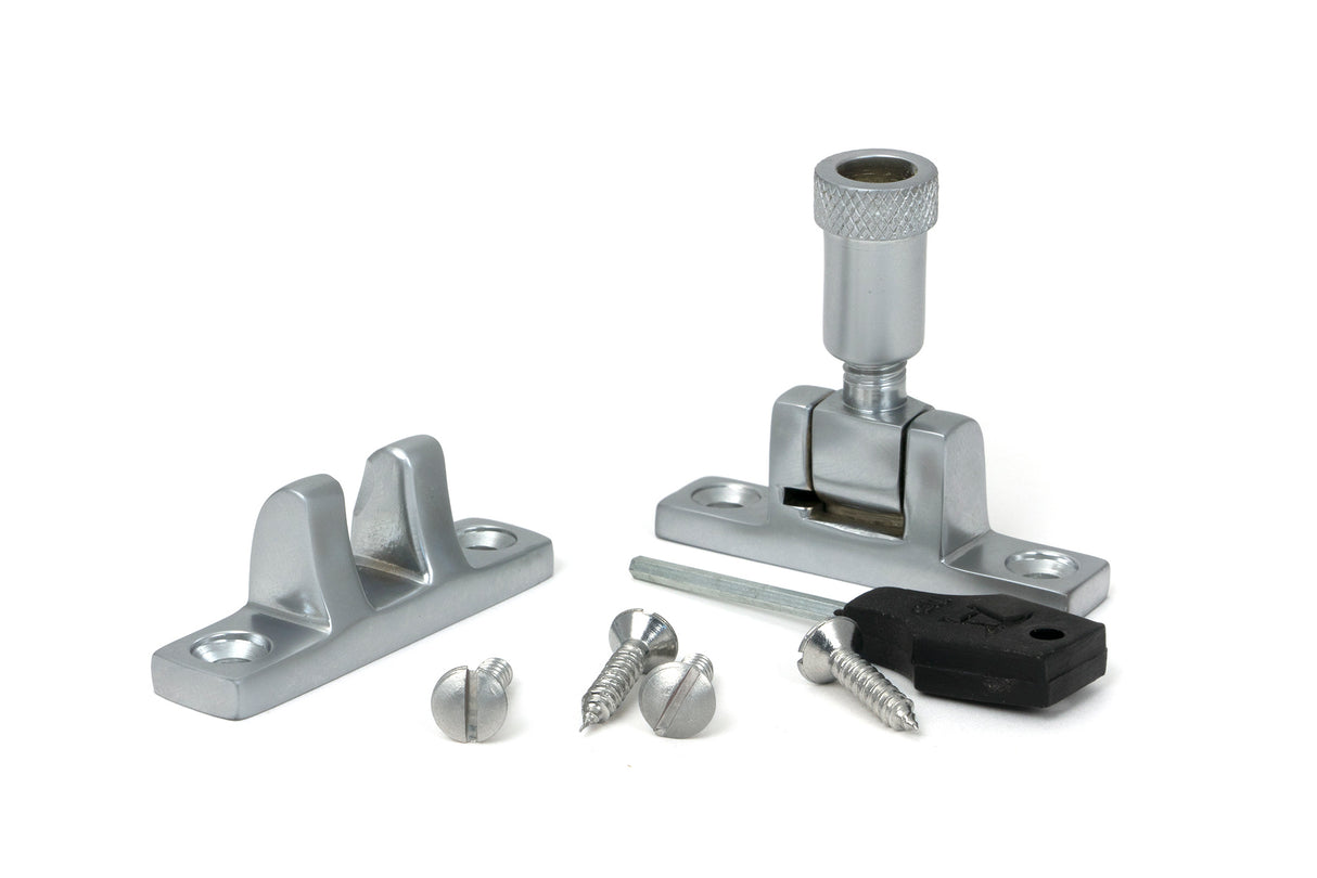 From The Anvil - Satin Chrome Brompton Brighton Fastener - Narrow (Square) | Sku. 45966 | Trade Door Handles.