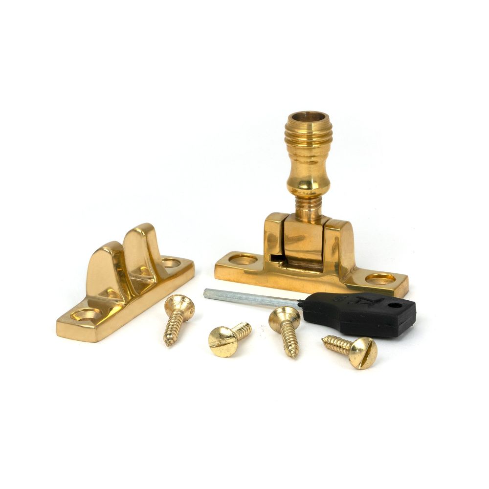 From The Anvil - Polished Brass Prestbury Brighton Fastener - Narrow (Square) | Sku. 45967 | Trade Door Handles.