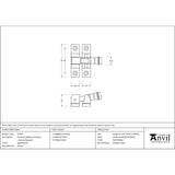 From The Anvil - Aged Bronze Prestbury Brighton Fastener - Narrow (Square) | Sku. 45970 | Trade Door Handles.