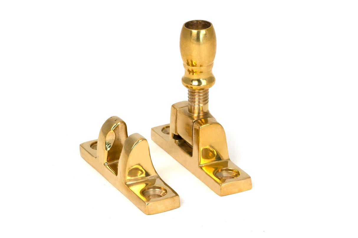 From The Anvil - Polished Brass Mushroom Brighton Fastener - Narrow (Square) | Sku. 45977 | Trade Door Handles.