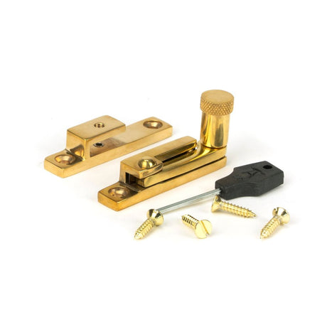 From The Anvil - Polished Brass Brompton Quadrant Fastener - Narrow | Sku. 45982 | Trade Door Handles.