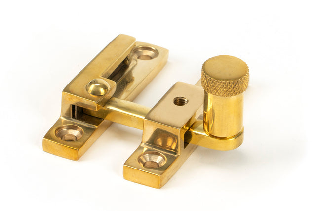 From The Anvil - Polished Brass Brompton Quadrant Fastener - Narrow | Sku. 45982 | Trade Door Handles.