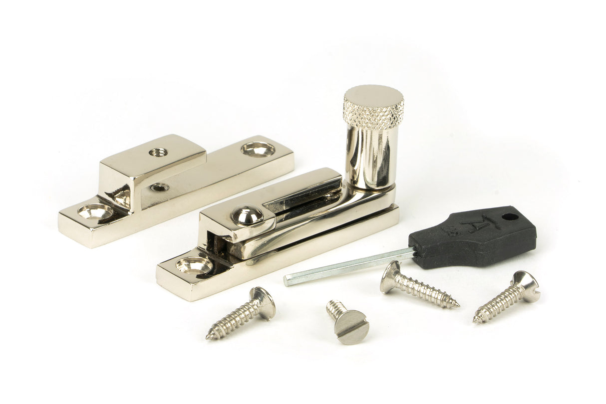From The Anvil - Polished Nickel Brompton Quadrant Fastener - Narrow | Sku. 45983 | Trade Door Handles.