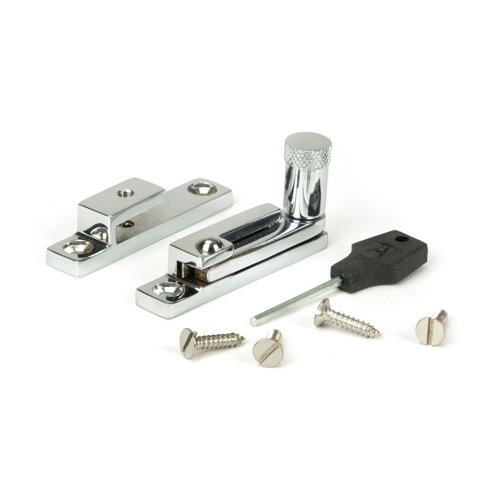 From The Anvil - Polished Chrome Brompton Quadrant Fastener - Narrow | Sku. 45984 | Trade Door Handles.
