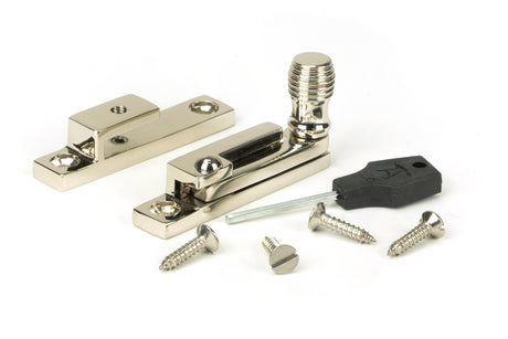 From The Anvil - Polished Nickel Beehive Quadrant Fastener - Narrow | Sku. 45993 | Trade Door Handles.