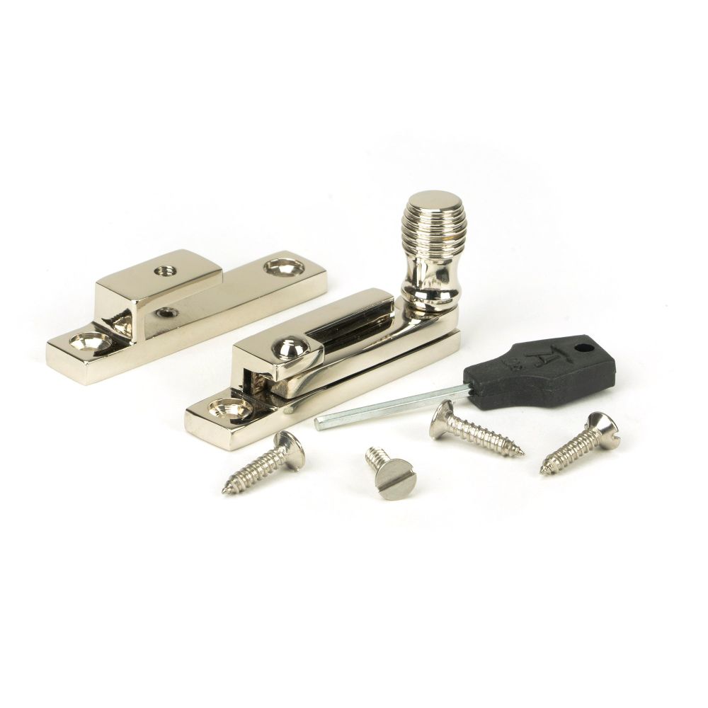 From The Anvil - Polished Nickel Beehive Quadrant Fastener - Narrow | Sku. 45993 | Trade Door Handles.