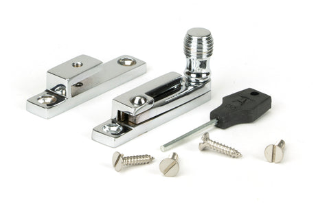 From The Anvil - Polished Chrome Beehive Quadrant Fastener - Narrow | Sku. 45994 | Trade Door Handles.