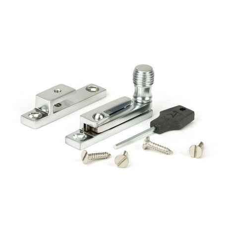 From The Anvil - Satin Chrome Beehive Quadrant Fastener - Narrow | Sku. 45996 | Trade Door Handles.