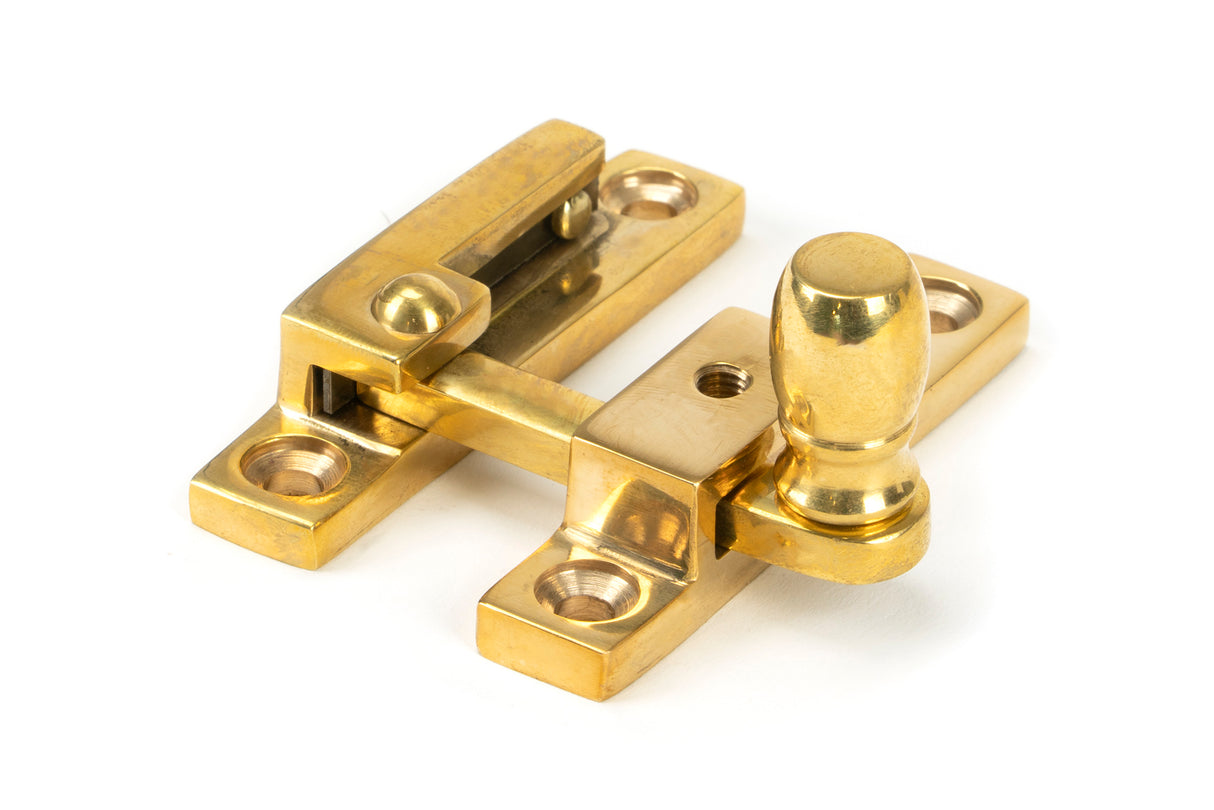 From The Anvil - Polished Brass Mushroom Quadrant Fastener - Narrow | Sku. 45997 | Trade Door Handles.