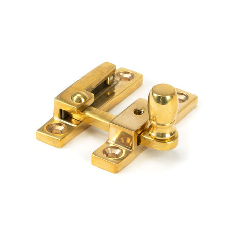From The Anvil - Polished Brass Mushroom Quadrant Fastener - Narrow | Sku. 45997 | Trade Door Handles.