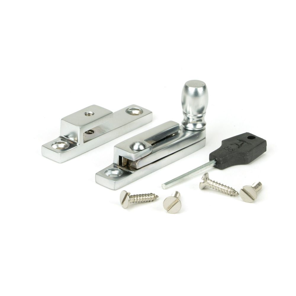 From The Anvil - Satin Chrome Mushroom Quadrant Fastener - Narrow | Sku. 46015 | Trade Door Handles.
