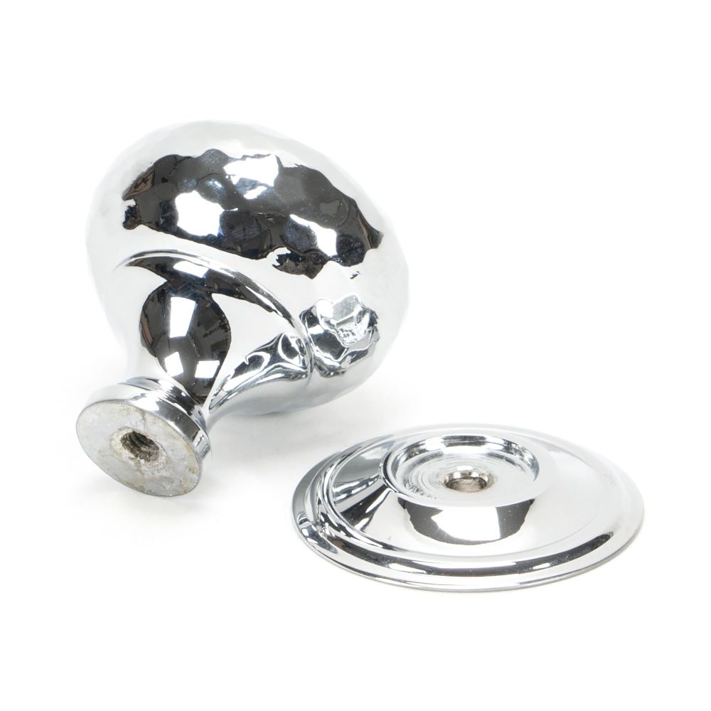 From The Anvil - Polished Chrome Hammered Mushroom Cabinet Knob 32mm | Sku. 46023 | Trade Door Handles.