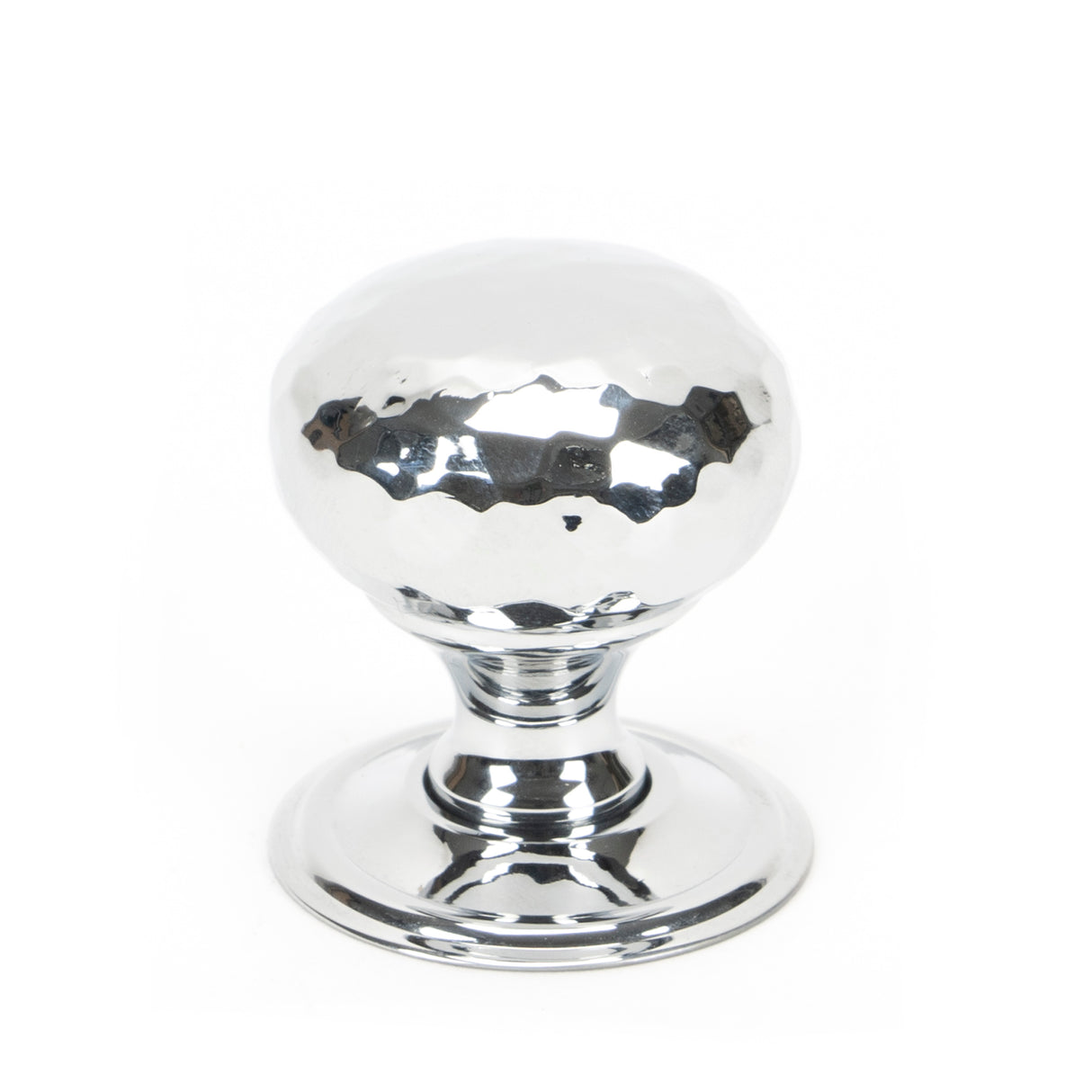 From The Anvil - Polished Chrome Hammered Mushroom Cabinet Knob 32mm | Sku. 46023 | Trade Door Handles.