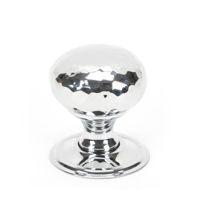 From The Anvil - Polished Chrome Hammered Mushroom Cabinet Knob 32mm | Sku. 46023 | Trade Door Handles.