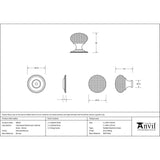 From The Anvil - Polished Bronze Hammered Mushroom Cabinet Knob 32mm | Sku. 46025 | Trade Door Handles.