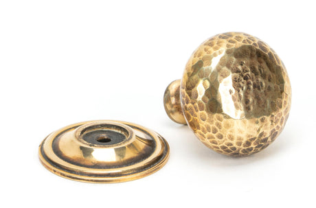 From The Anvil - Aged Brass Hammered Mushroom Cabinet Knob 38mm | Sku. 46026 | Trade Door Handles.
