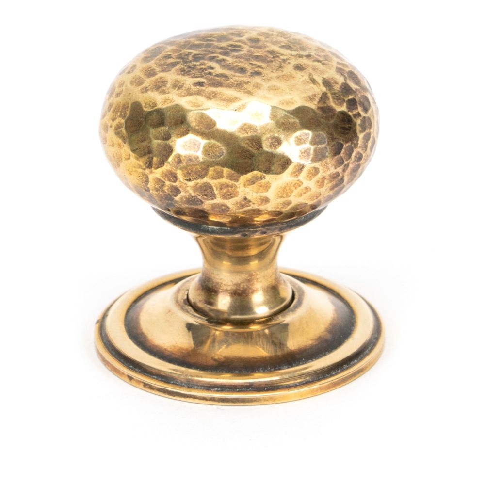 From The Anvil - Aged Brass Hammered Mushroom Cabinet Knob 38mm | Sku. 46026 | Trade Door Handles.