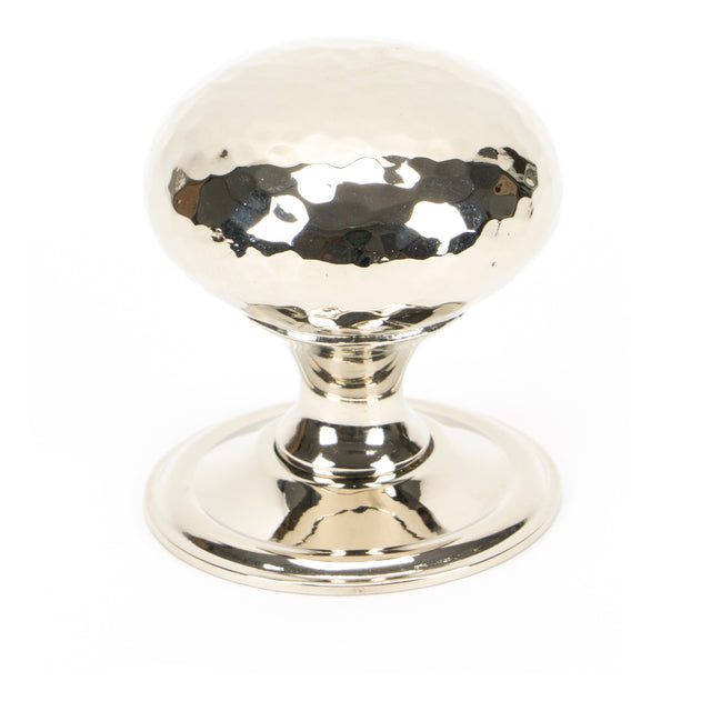 From The Anvil - Polished Nickel Hammered Mushroom Cabinet Knob 38mm | Sku. 46027 | Trade Door Handles.