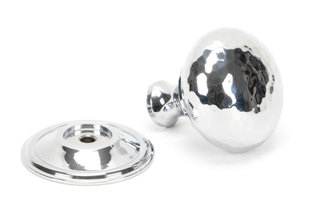 From The Anvil - Polished Chrome Hammered Mushroom Cabinet Knob 38mm | Sku. 46028 | Trade Door Handles.