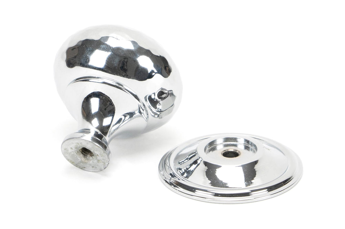 From The Anvil - Polished Chrome Hammered Mushroom Cabinet Knob 38mm | Sku. 46028 | Trade Door Handles.
