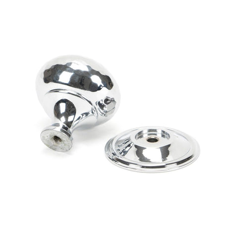 From The Anvil - Polished Chrome Hammered Mushroom Cabinet Knob 38mm | Sku. 46028 | Trade Door Handles.