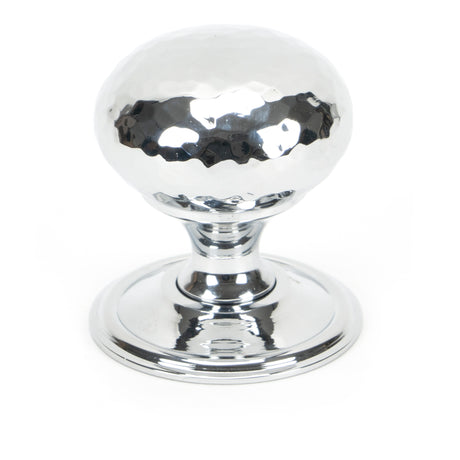 From The Anvil - Polished Chrome Hammered Mushroom Cabinet Knob 38mm | Sku. 46028 | Trade Door Handles.