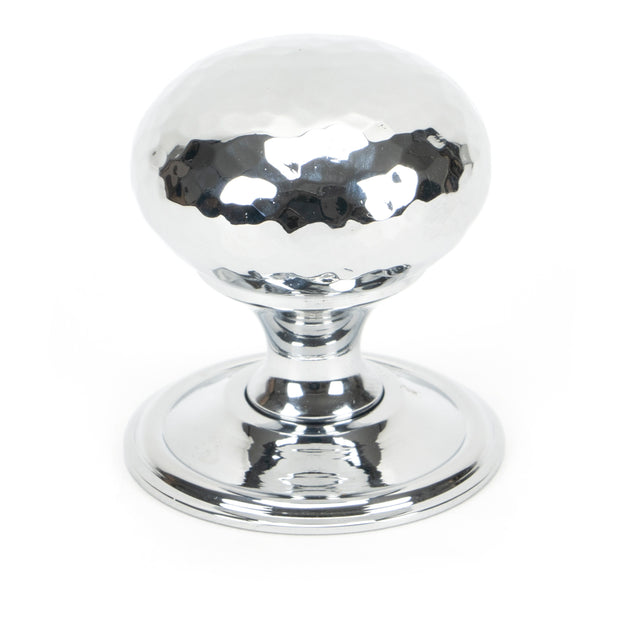From The Anvil - Polished Chrome Hammered Mushroom Cabinet Knob 38mm | Sku. 46028 | Trade Door Handles.