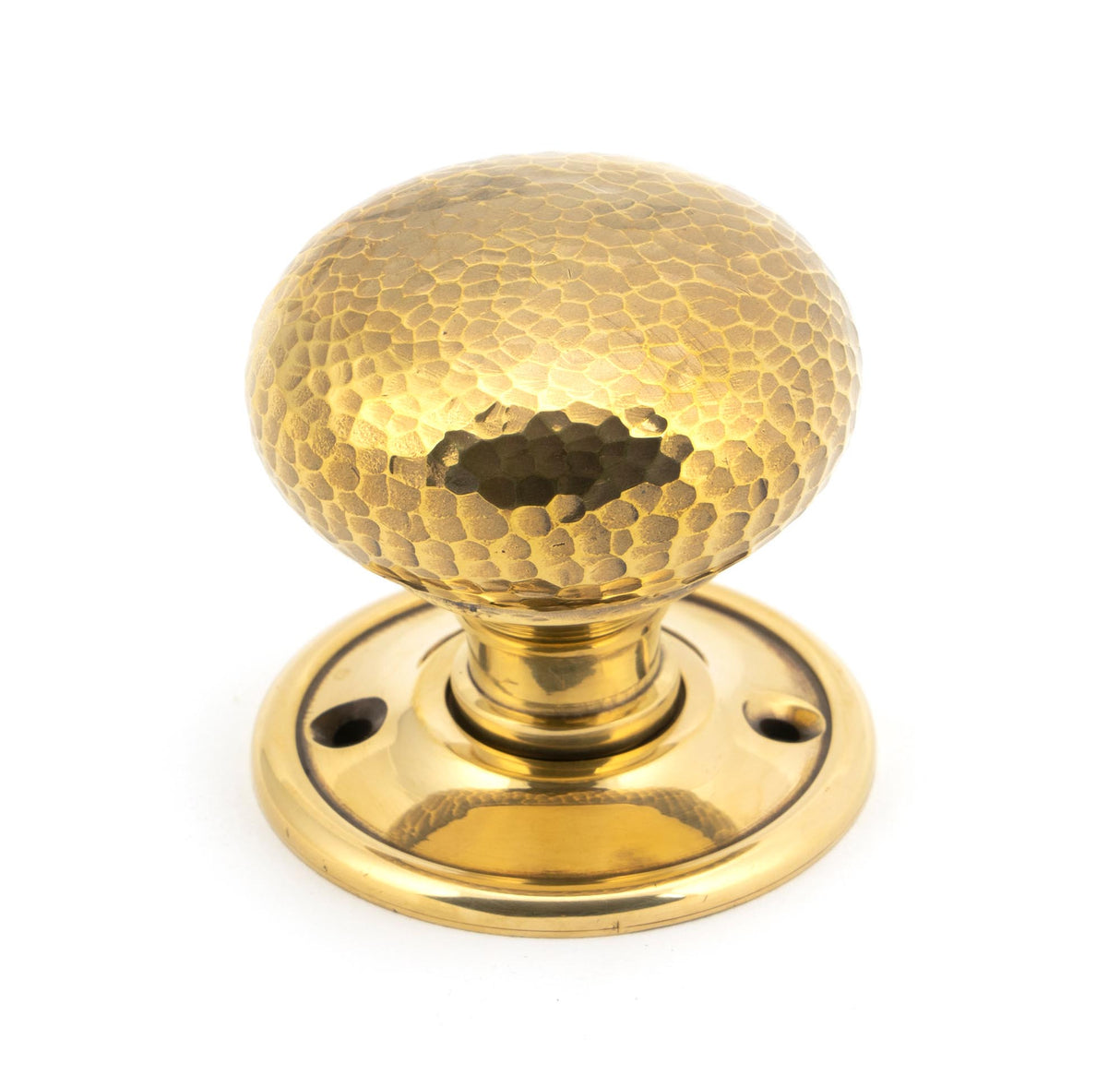 From The Anvil - Aged Brass Hammered Mushroom Mortice/Rim Knob Set | Sku. 46031 | Trade Door Handles.