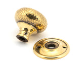 From The Anvil - Aged Brass Hammered Mushroom Mortice/Rim Knob Set | Sku. 46031 | Trade Door Handles.