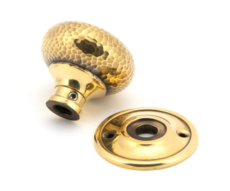From The Anvil - Aged Brass Hammered Mushroom Mortice/Rim Knob Set | Sku. 46031 | Trade Door Handles.