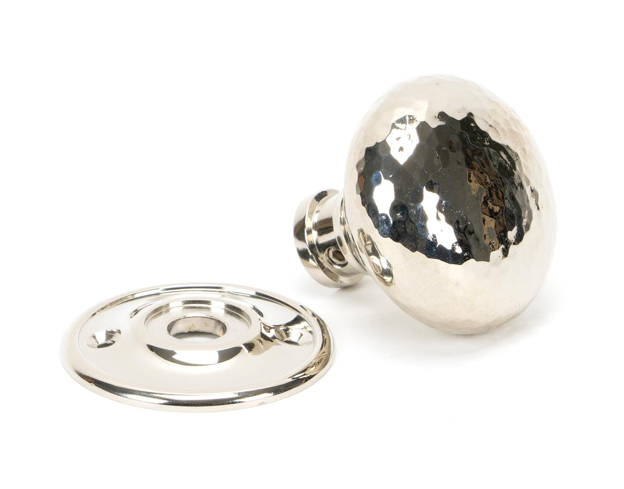 From The Anvil - Polished Nickel Hammered Mushroom Mortice/Rim Knob Set | Sku. 46032 | Trade Door Handles.