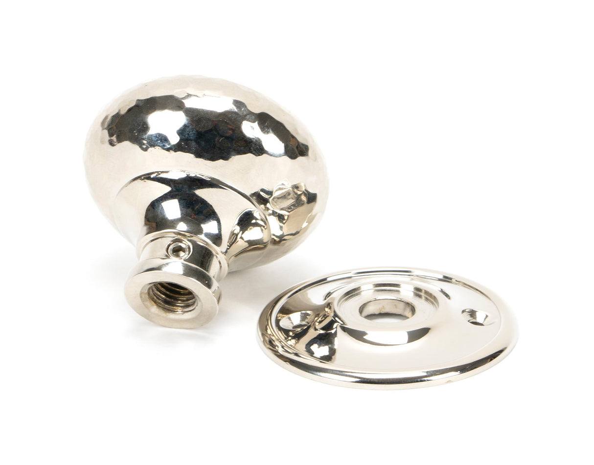 From The Anvil - Polished Nickel Hammered Mushroom Mortice/Rim Knob Set | Sku. 46032 | Trade Door Handles.