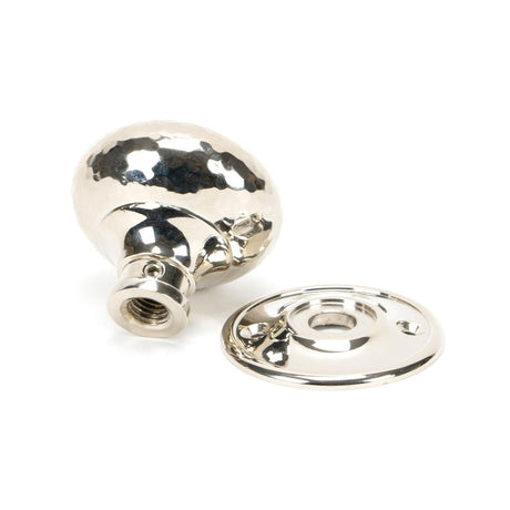 From The Anvil - Polished Nickel Hammered Mushroom Mortice/Rim Knob Set | Sku. 46032 | Trade Door Handles.