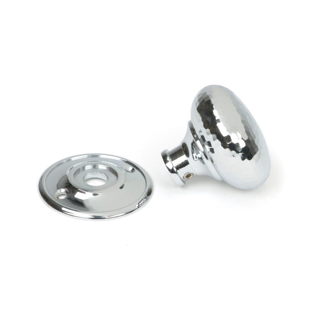 From The Anvil - Polished Chrome Hammered Mushroom Mortice/Rim Knob Set | Sku. 46033 | Trade Door Handles.