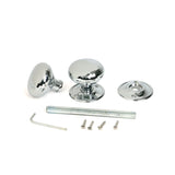 From The Anvil - Polished Chrome Hammered Mushroom Mortice/Rim Knob Set | Sku. 46033 | Trade Door Handles.