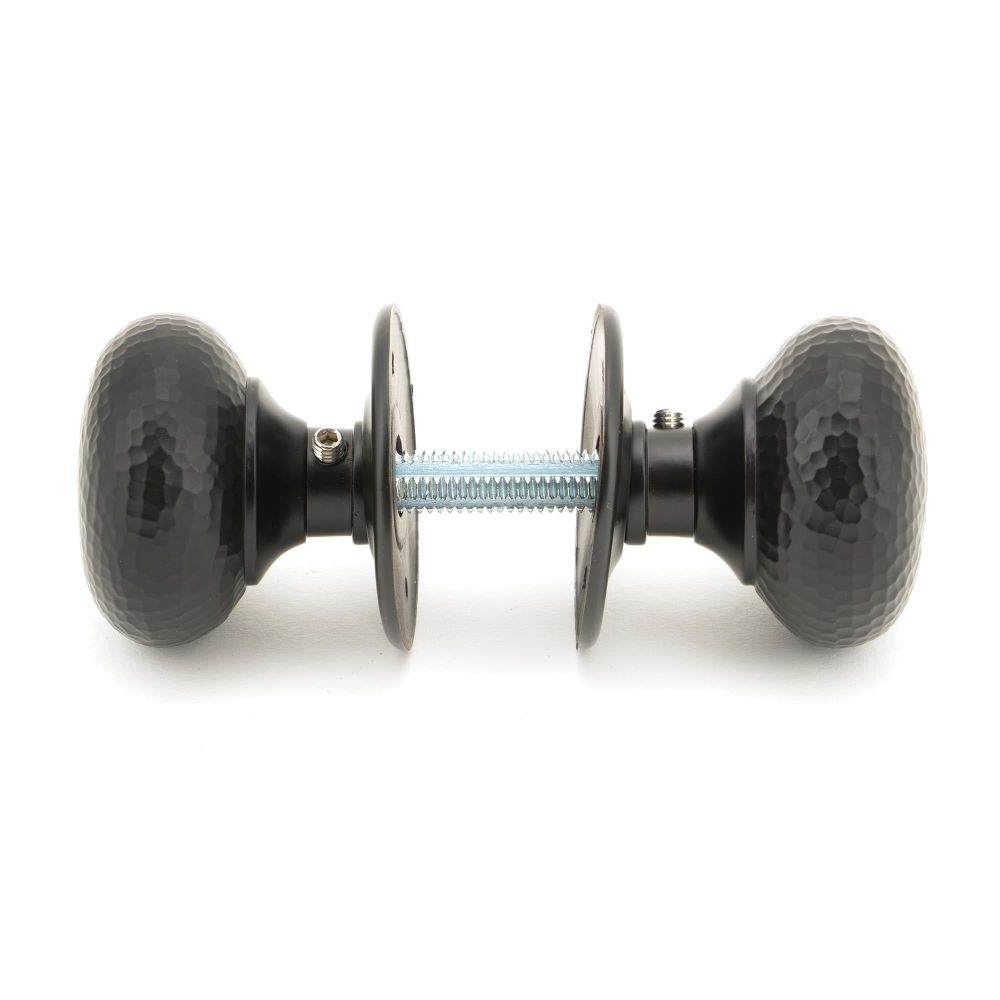 From The Anvil - Aged Bronze Hammered Mushroom Mortice/Rim Knob Set | Sku. 46034 | Trade Door Handles.