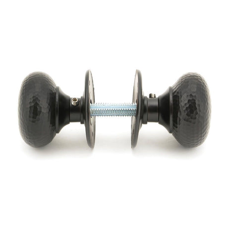 From The Anvil - Aged Bronze Hammered Mushroom Mortice/Rim Knob Set | Sku. 46034 | Trade Door Handles.