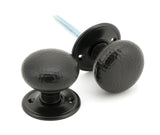 From The Anvil - Aged Bronze Hammered Mushroom Mortice/Rim Knob Set | Sku. 46034 | Trade Door Handles.